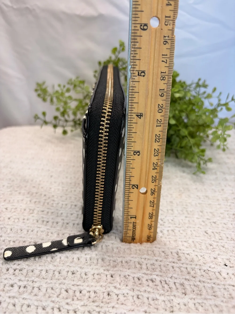 kate spade Black and White Polka Dot Zip Wallet
